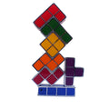 Colorful geometric puzzle night light on a white background