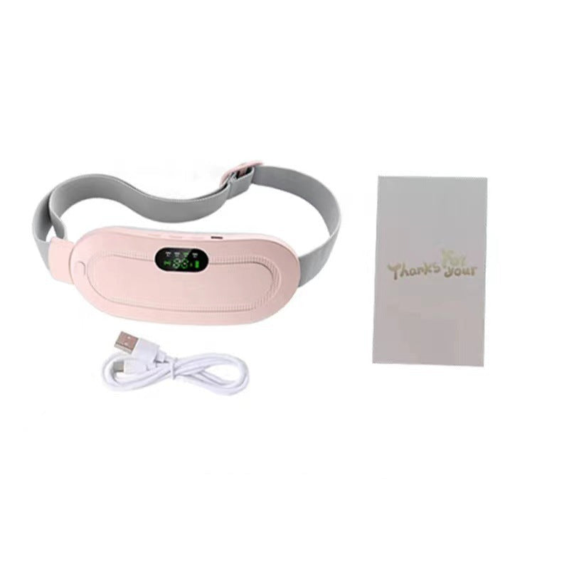 Pink electronic device with gray strap, USB cable, and 'Thanks You' card on a white background
